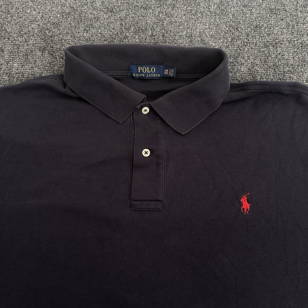 Polo Ralph Lauren Polo Shirt Mens 2XB‎ Navy Blue Short Sleeve Pony Preppy READ